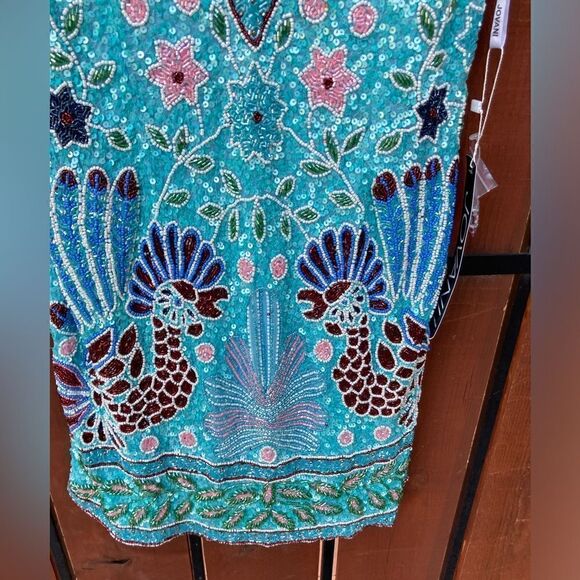 Jovani 09907 beaded embellished dress size 12 NWT blue/multi - Picture 5 of 7